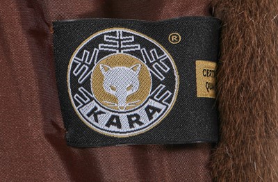 Lot 40 - A Kara brown sable fur hooded coat, modern