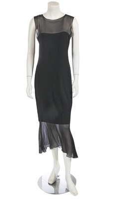Lot 230 - A Chanel by Karl Lagerfeld black wool and silk cocktail dress, Autumn-Winter 1997