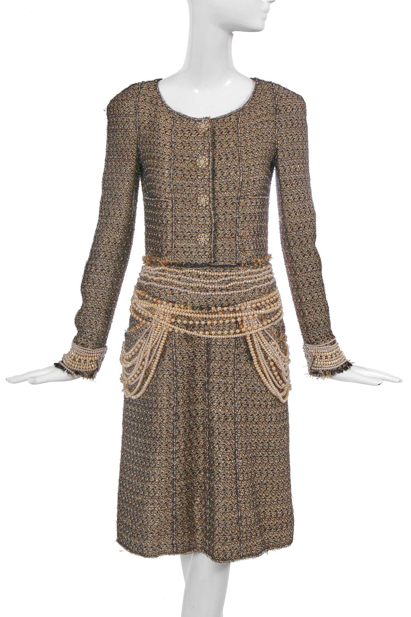 Lot 22 - A fine Chanel by Karl Lagerfeld fantasy tweed coat dress, 'Paris-Bombay', Métiers d'Art, Pre-Fall 2012