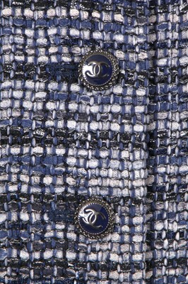 Lot 9 - A Chanel by Karl Lagerfeld blue and white fantasy tweed coat dress, circa 2018