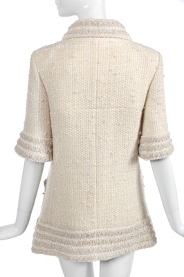 Lot 8 - A fine Chanel by Karl Lagerfeld ivory tweed jacket, 'Paris-Hamburg' collection, Métiers d'Art, Pre-Fall 2018