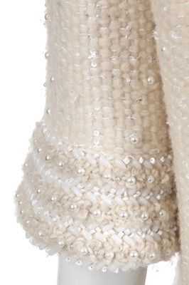 Lot 8 - A fine Chanel by Karl Lagerfeld ivory tweed jacket, 'Paris-Hamburg' collection, Métiers d'Art, Pre-Fall 2018