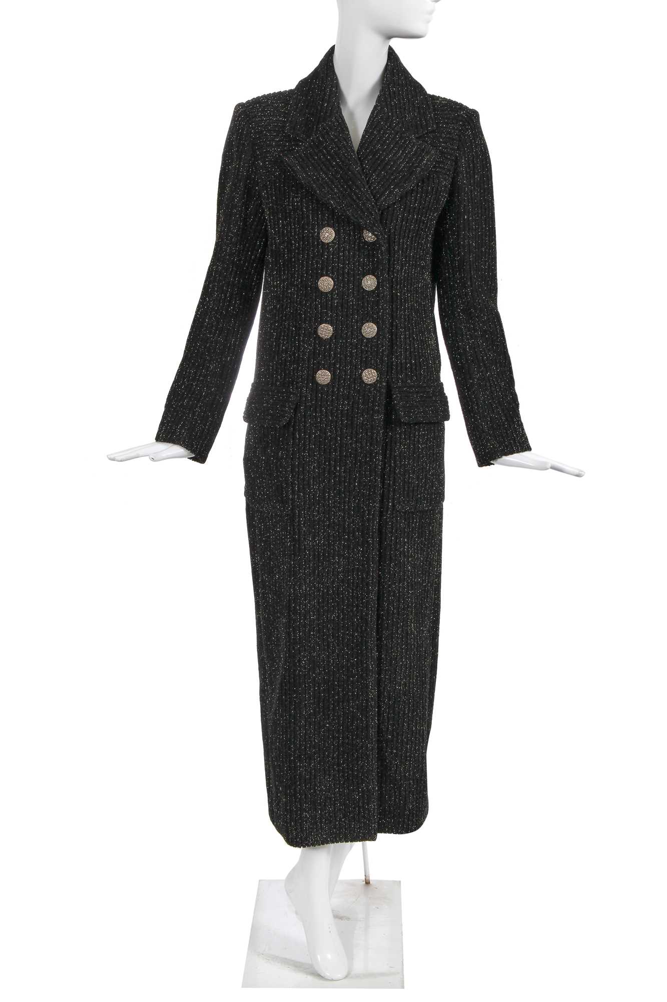 Lot 7 - A Chanel by Karl Lagerfeld black wool coat, Autumn-Winter 2018-19