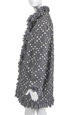 Lot 23 - A fine Chanel by Karl Lagerfeld felted grey wool coat, 'Paris-Bombay' collection, Métiers d'Art, Pre-Fall 2012