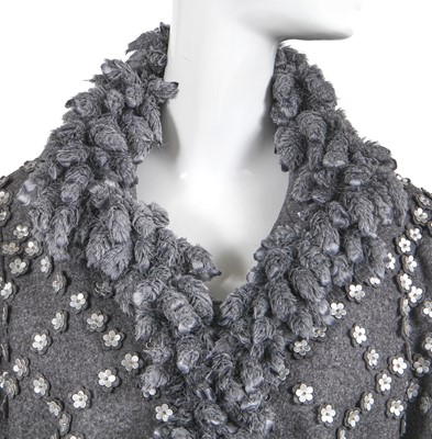 Lot 23 - A fine Chanel by Karl Lagerfeld felted grey wool coat, 'Paris-Bombay' collection, Métiers d'Art, Pre-Fall 2012