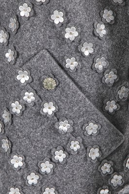 Lot 23 - A fine Chanel by Karl Lagerfeld felted grey wool coat, 'Paris-Bombay' collection, Métiers d'Art, Pre-Fall 2012