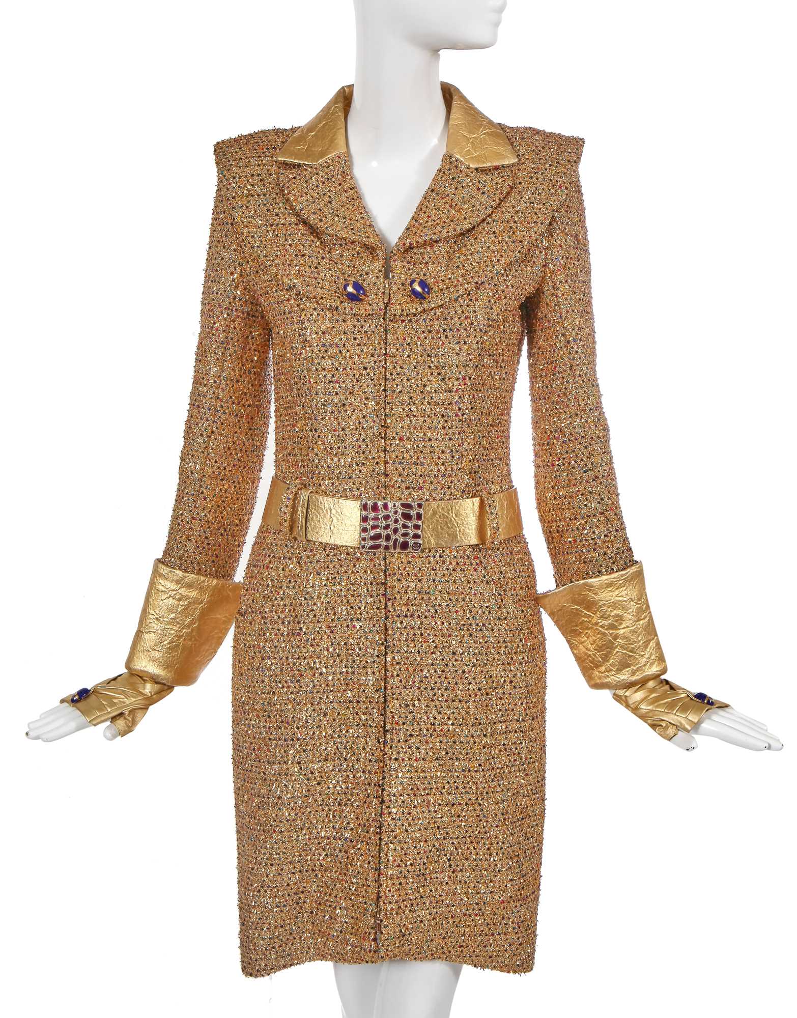 Lot 1 - A fine Chanel by Karl Lagerfeld gold fantasy tweed coat, 'Egyptomania' collection, Métiers d'Art, Pre-Fall 2019