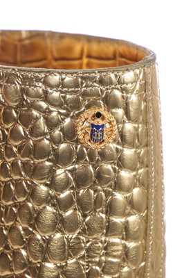 Lot 6 - A pair of Chanel by Karl Lagerfeld gold croc-embossed knee-high leather boots, 'Egyptomania' collection, Métiers d'Art, Pre-Fall 2019