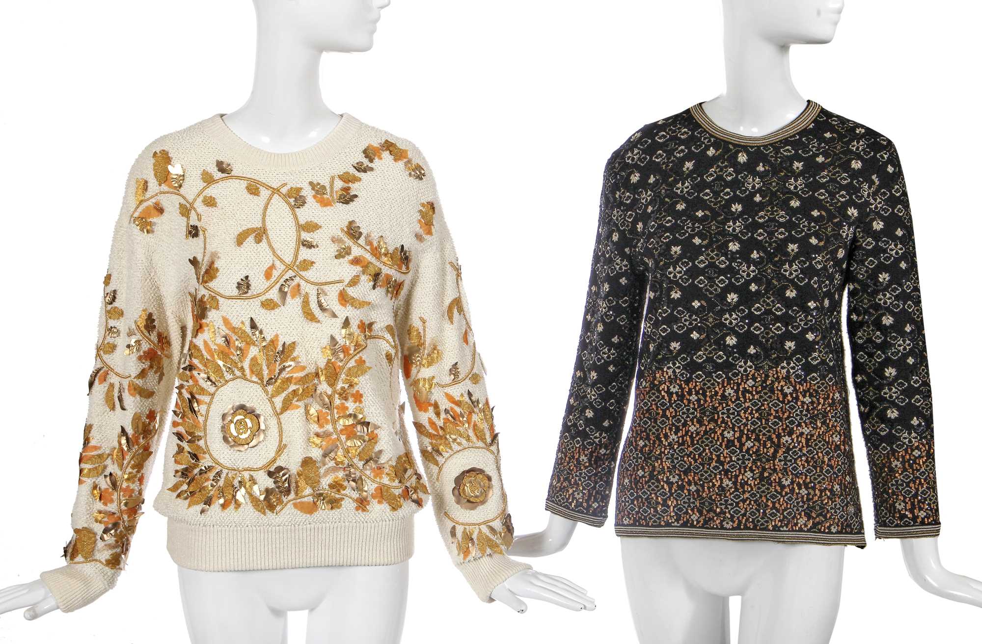 Lot 25 - Two Chanel by Karl Lagerfeld embellished jumpers, 2010s