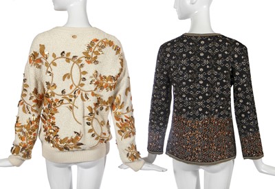 Lot 25 - Two Chanel by Karl Lagerfeld embellished jumpers, 2010s