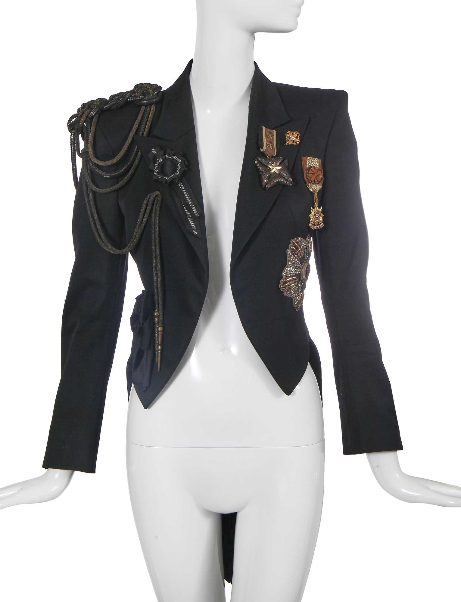 Lot 86 - A Balmain by Christophe Decarnin embellished black wool tailcoat, Spring-Summer 2010