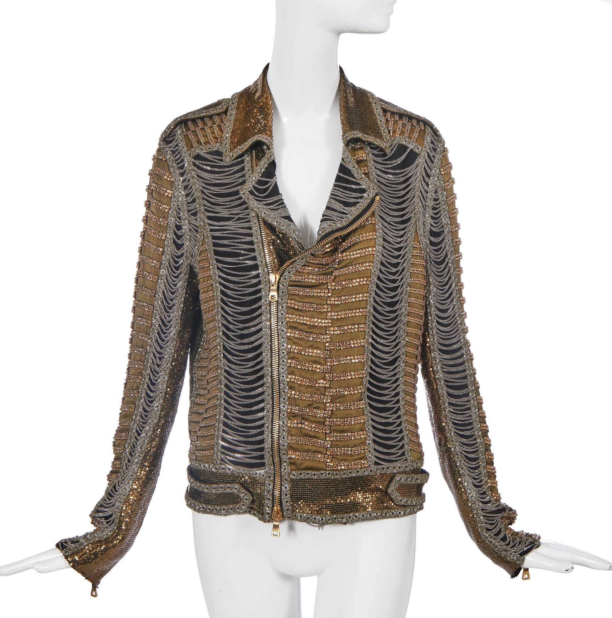 Lot 87 - A Balmain by Olivier Rousteing heavily embellished jacket, Autumn-Winter 2018-19