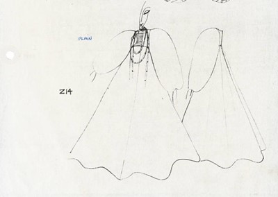Lot 285 - A Zandra Rhodes black wool felt 'circle coat' 1969