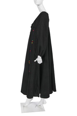 Lot 285 - A Zandra Rhodes black wool felt 'circle coat' 1969