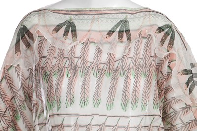 Lot 290 - A Zandra Rhodes printed chiffon ensemble, 'New York and Indian Feathers' collection, Autumn-Winter 1970-71