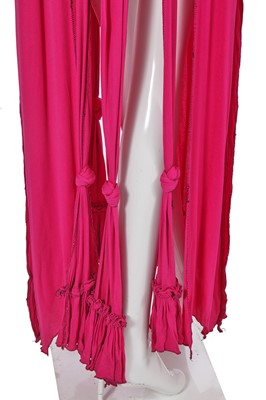 Lot 299 - A Zandra Rhodes fuchsia jersey tabard, 'Paris, Frills and Button Flowers' collection, Autumn-Winter 1971-72