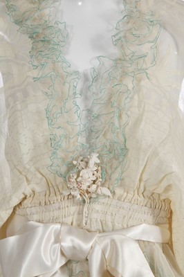 Lot 304 - A Zandra Rhodes printed chiffon bridal gown, 1974