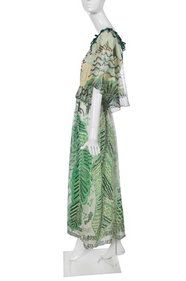 Lot 322 - A Zandra Rhodes printed chiffon dress, 'Mexican' collection, Autumm-Winter 1976-77