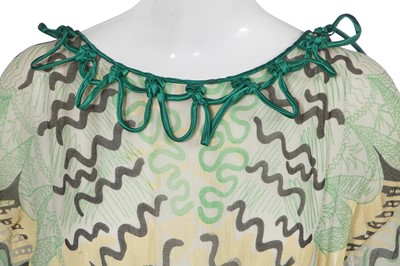 Lot 322 - A Zandra Rhodes printed chiffon dress, 'Mexican' collection, Autumm-Winter 1976-77