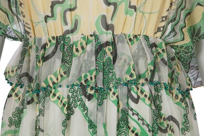 Lot 322 - A Zandra Rhodes printed chiffon dress, 'Mexican' collection, Autumm-Winter 1976-77
