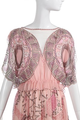 Lot 330 - A Zandra Rhodes printed chiffon dress, 1978