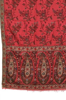 Lot 381 - A long shawl, probably Norwich, late 1820s,...