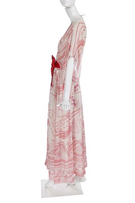 Lot 345 - A Zandra Rhodes printed chiffon dress, 'Mount Olympus' collection, Spring-Summer 1983