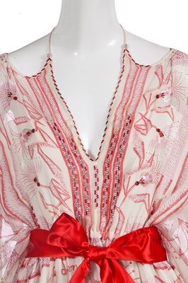 Lot 345 - A Zandra Rhodes printed chiffon dress, 'Mount Olympus' collection, Spring-Summer 1983