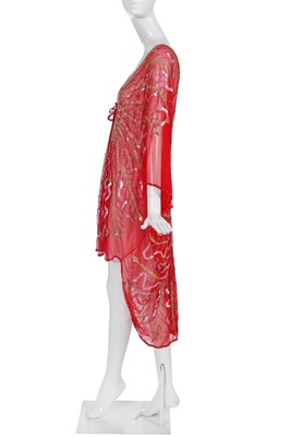 Lot 346 - A Zandra Rhodes embellished chiffon kaftan, 'Mount Olympus' collection, Spring-Summer 1983