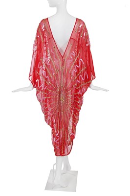 Lot 346 - A Zandra Rhodes embellished chiffon kaftan, 'Mount Olympus' collection, Spring-Summer 1983