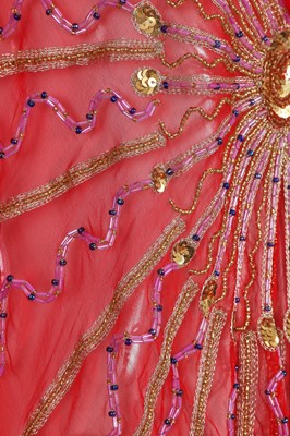 Lot 346 - A Zandra Rhodes embellished chiffon kaftan, 'Mount Olympus' collection, Spring-Summer 1983