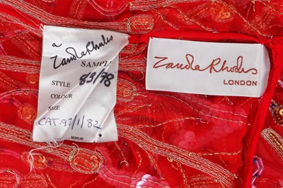 Lot 346 - A Zandra Rhodes embellished chiffon kaftan, 'Mount Olympus' collection, Spring-Summer 1983