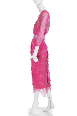Lot 351 - A Zandra Rhodes printed chiffon 'Mermaid' dress, 'Fables of the Sea' collection, Spring-Summer 1984