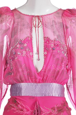 Lot 351 - A Zandra Rhodes printed chiffon 'Mermaid' dress, 'Fables of the Sea' collection, Spring-Summer 1984