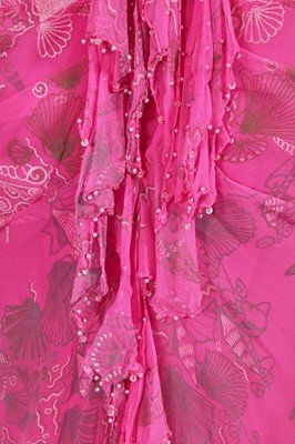Lot 351 - A Zandra Rhodes printed chiffon 'Mermaid' dress, 'Fables of the Sea' collection, Spring-Summer 1984