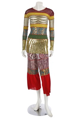 Lot 471 - A Jean Paul Gaultier printed mesh two-piece ensemble, 'Cyberbaba' collection, Spring-Summer 1996