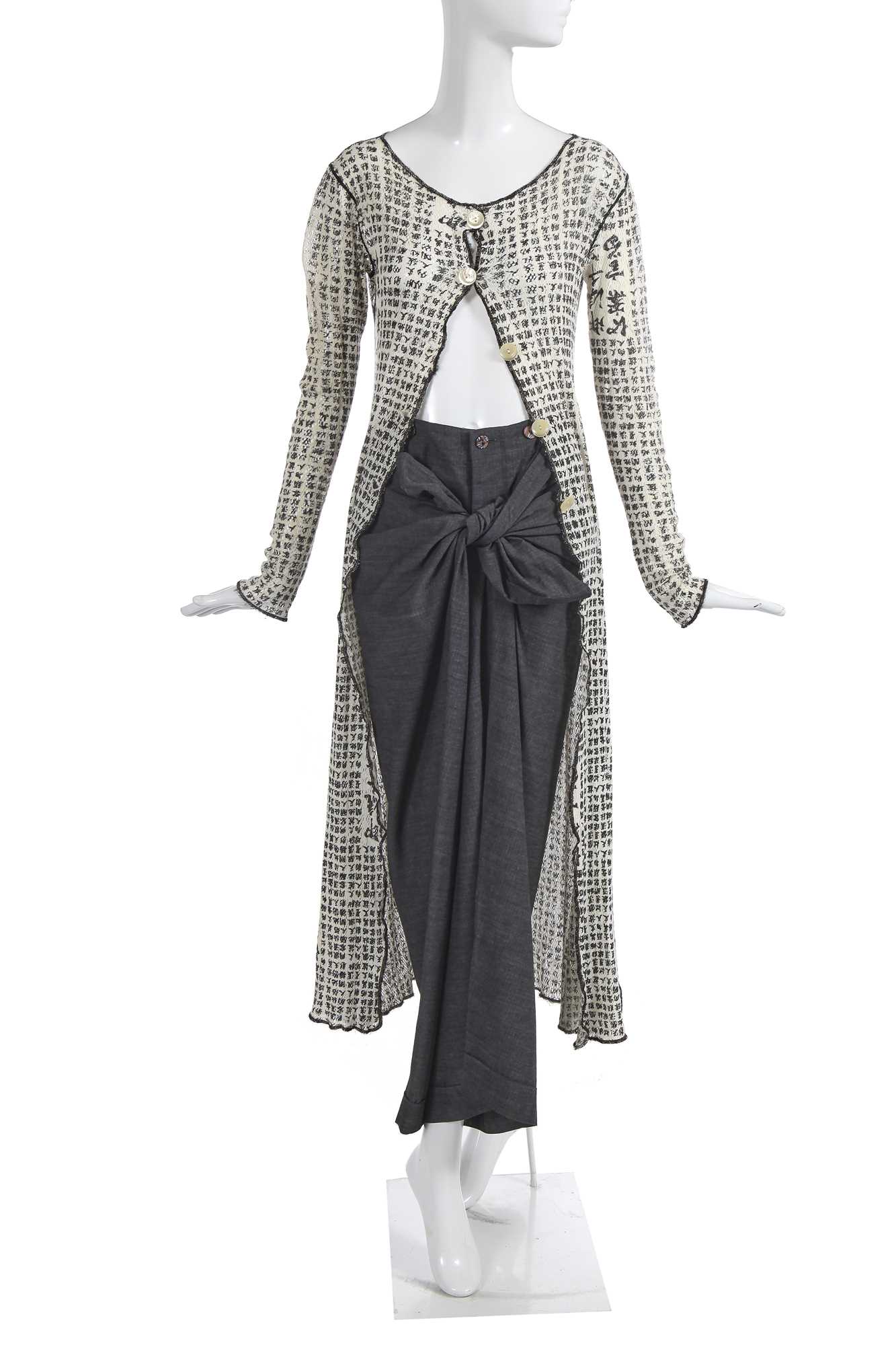 Lot 168 - A Jean Paul Gaultier sarong trouser ensemble, 'Les Tatouages' collection, Spring-Summer 1994