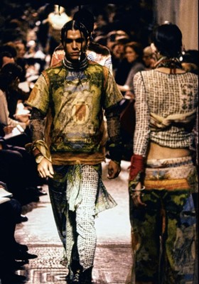 Lot 168 - A Jean Paul Gaultier sarong trouser ensemble, 'Les Tatouages' collection, Spring-Summer 1994