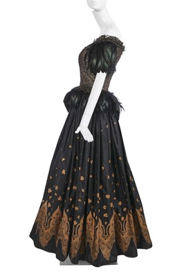 Lot 367 - A Zandra Rhodes printed ballgown, 'Temples and Lotuses' collection, Autumn-Winter 1990