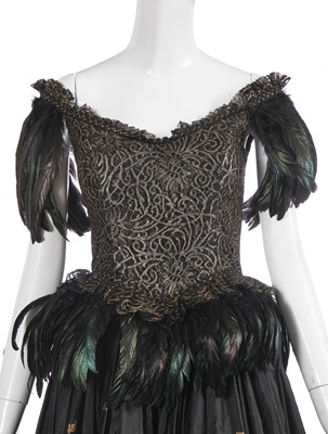 Lot 367 - A Zandra Rhodes printed ballgown, 'Temples and Lotuses' collection, Autumn-Winter 1990