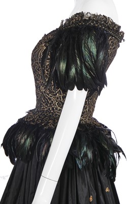 Lot 367 - A Zandra Rhodes printed ballgown, 'Temples and Lotuses' collection, Autumn-Winter 1990