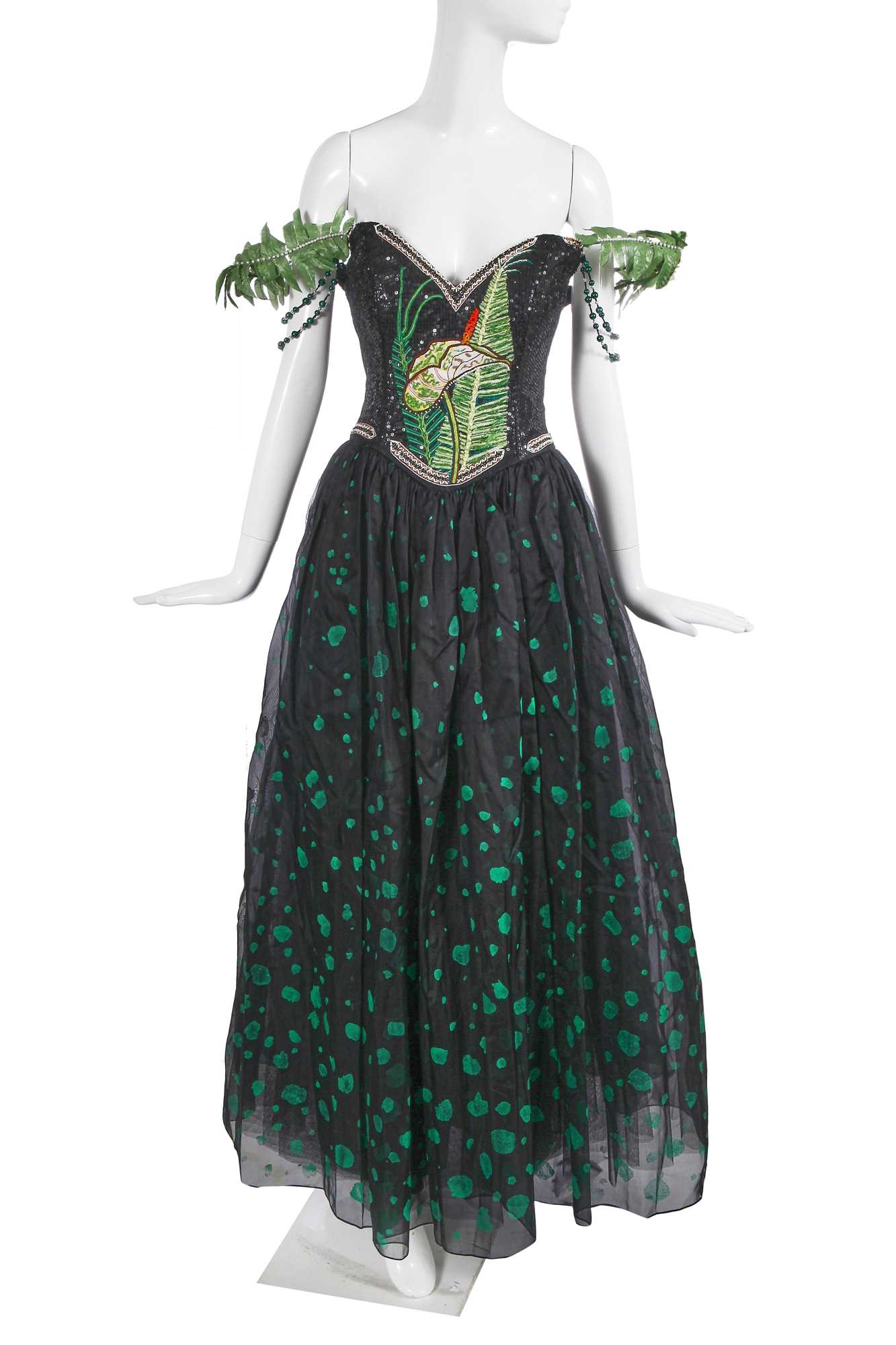 Lot 369 - A Zandra Rhodes printed ballgown, 'Celestial Bodies' collection, Autumn-Winter 1991-92