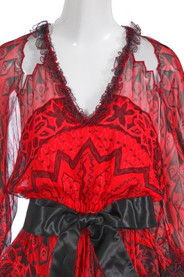 Lot 373 - A Zandra Rhodes printed ballgown, 'Flowers, Flounces, and Frills' collection, Autumn-Winter 2005-06