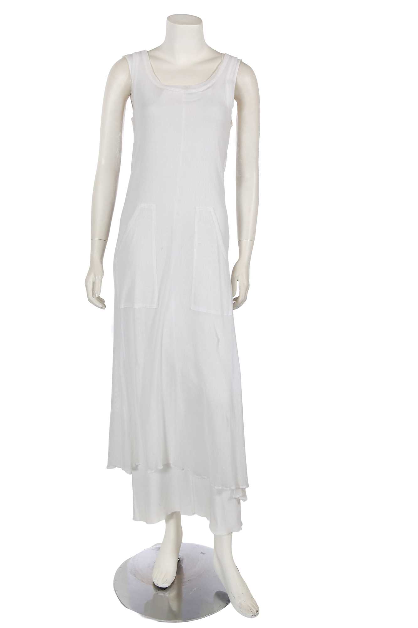 Lot 476 - A Jean Paul Gaultier white cotton jersey dress, circa 1994