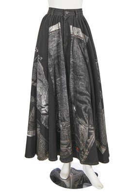 Lot 469 - A Jean Paul Gaultier trompe l'oeil print denim skirt, 'La Parisienne Punk' collection, Spring-Summer 1997