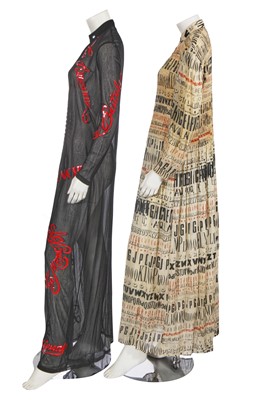 Lot 474 - Two Jean Paul Gaultier text-printed dresses, mid-late 1990s