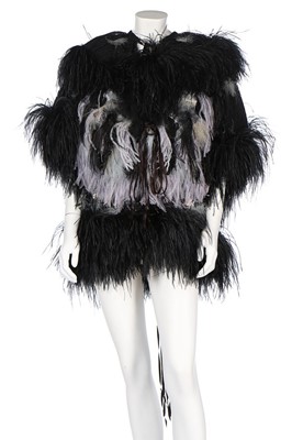 Lot 62 - A Bill Gibb Ostrich feather jacket, circa 1976,...