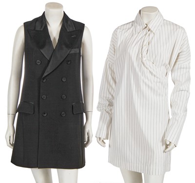 Lot 463 - A Jean Paul Gaultier black wool-blend sleeveless tuxedo jacket, late 1990s