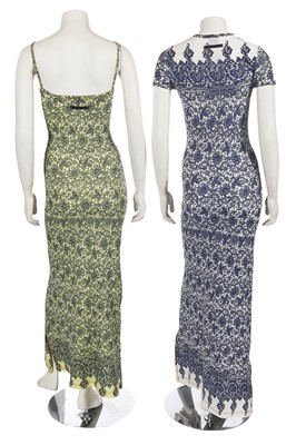 Lot 461 - Two Jean Paul Gaultier lace print polyamide dresses, 1990s