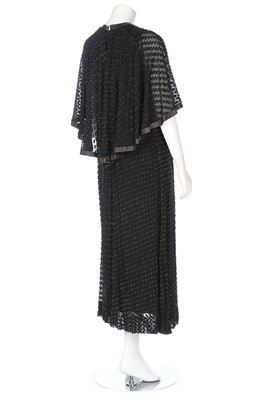 Lot 64 - A good Jean Muir textured black chiffon dress,...